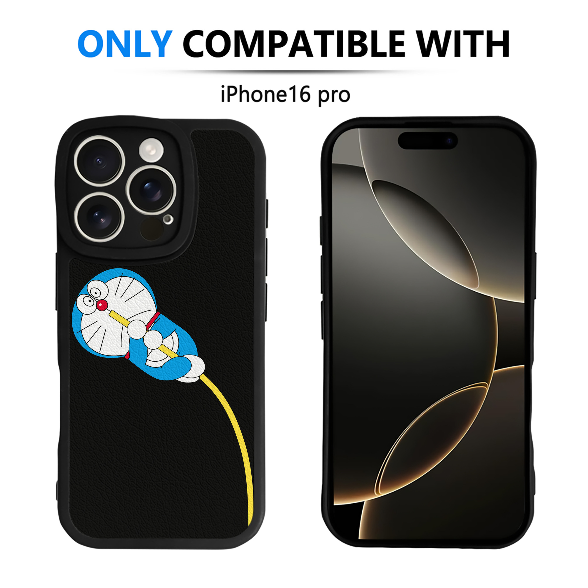 （画像用） ドラえもん Doraemon 【iPhone 16シリーズ対応】シリコンスマホケース（レザー調） 材質：シリコン